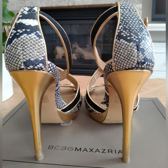 BCBG MaxAzria Criss Cross High Heel Sandals - Picture 6 of 11